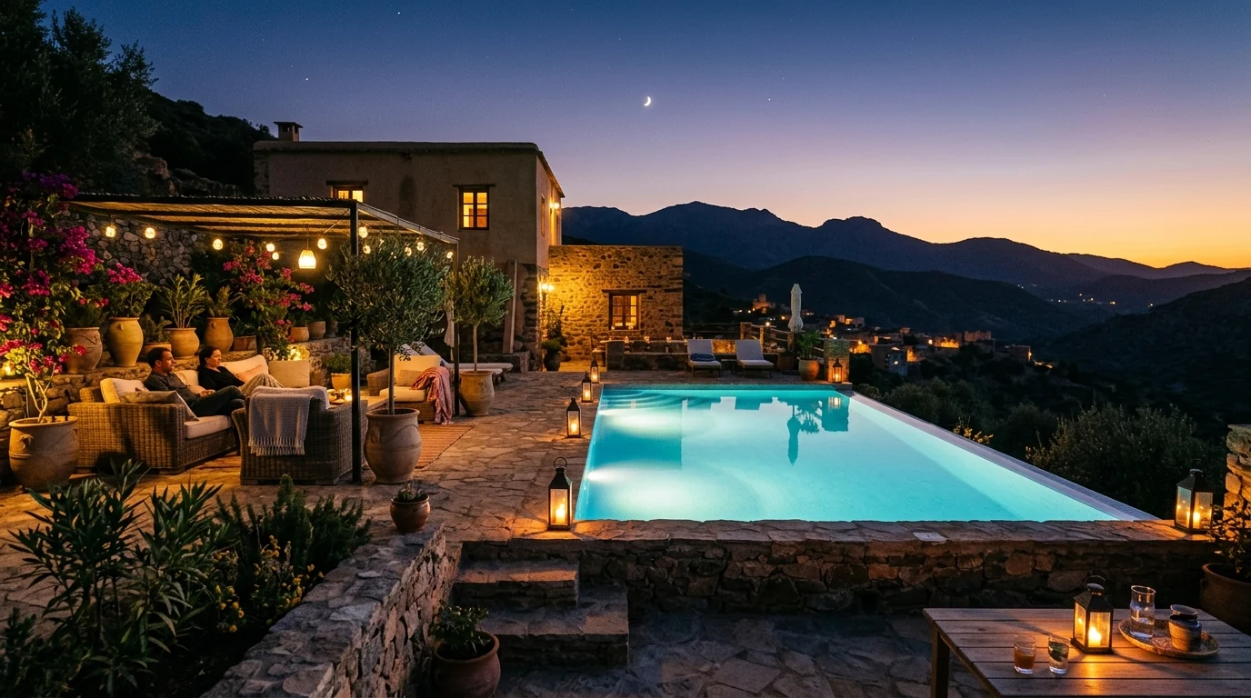 Soirée au bord de la piscine à Like Nedroma